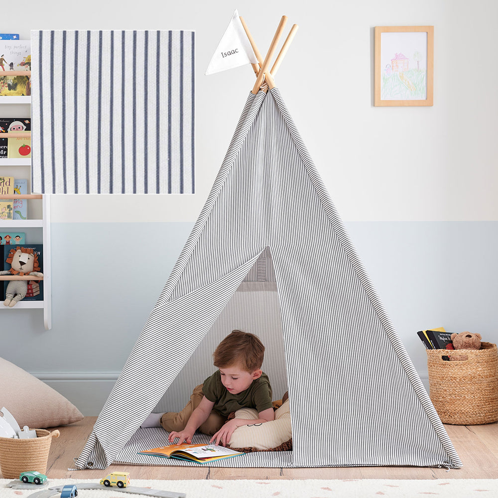Personalised Play Teepee, Blue Stripe