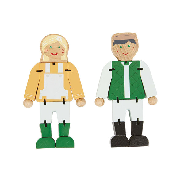 Wooden Tractor Toy & Farmers Set