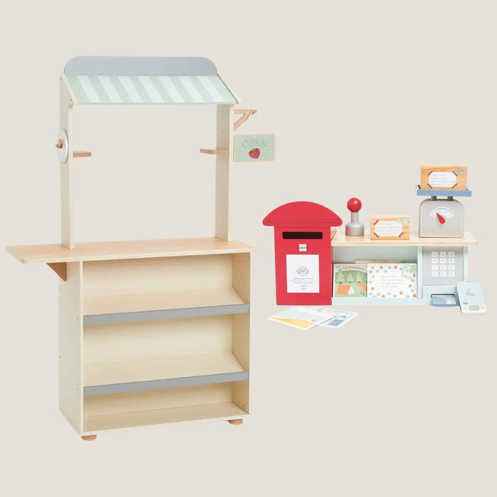 Wooden Play Shop & Post Office Bundle