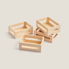 Wooden Toy Crates, Set of 4