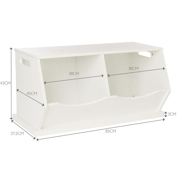 Double Stacking Storage Trunk, White