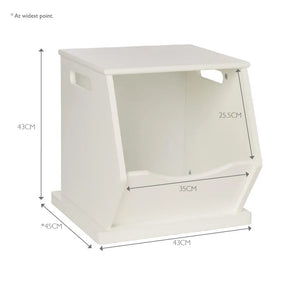Single Stacking Wooden Toy Storage Trunk, Bright White