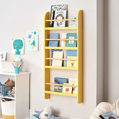 Greenaway Narrow Bookcase, Buttercup Yellow & Natural