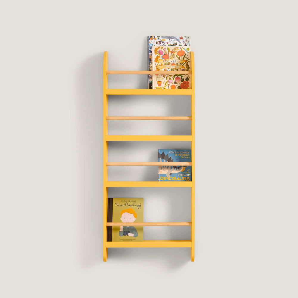 Greenaway Narrow Bookcase, Buttercup Yellow & Natural