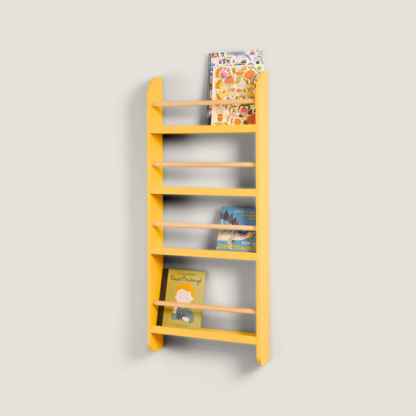 Greenaway Narrow Bookcase, Buttercup Yellow & Natural