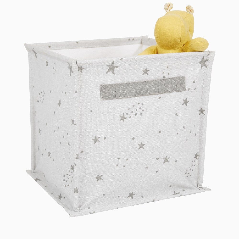 Canvas Storage Cube, Grey Scattered Stars