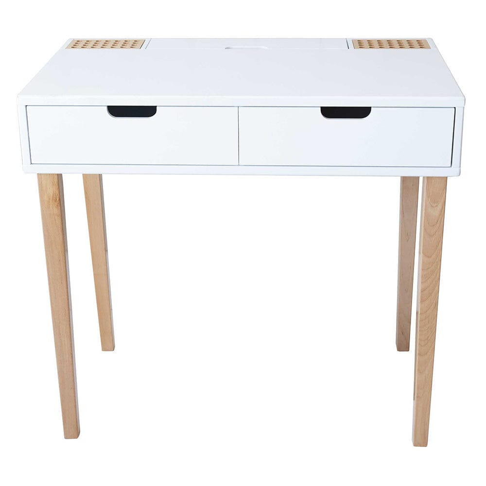 Fleming Study Desk with Drawers & Storage, White