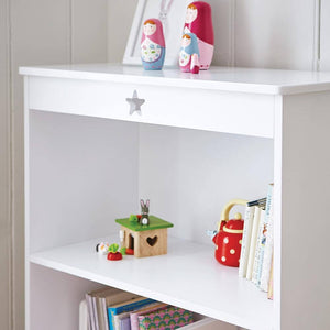 Star Bright Wooden Bookcase, White