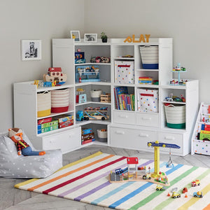 alba playroom storage, corner shelf	