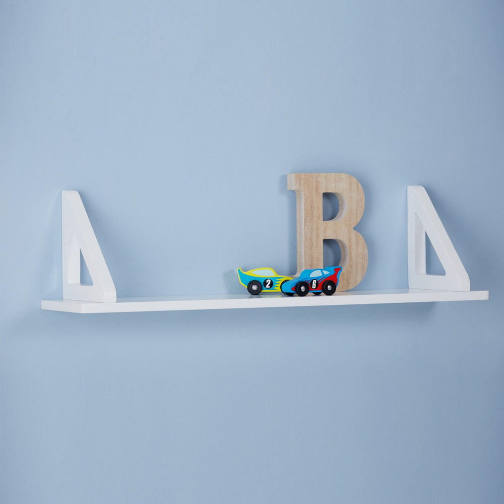 This Way That Way Floating Wooden Shelf, White	