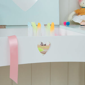 Sweetheart Dressing Table & Stool Set, Aqua Polka Dot