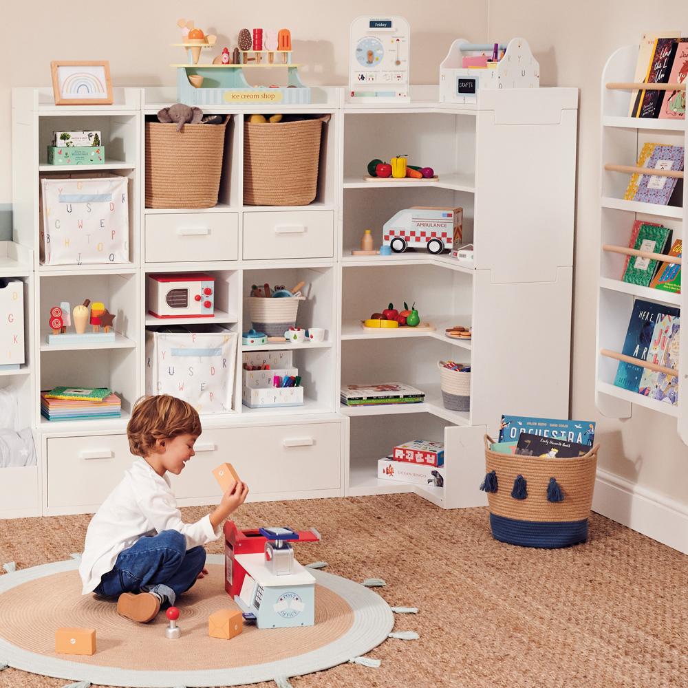 corner toy storage, modular, gltc	