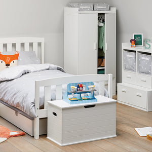 Small Wooden Toy Box, White	