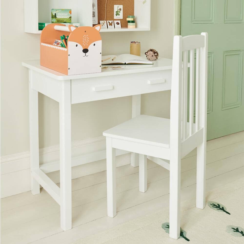 Apollo Desk with Drawers, White	