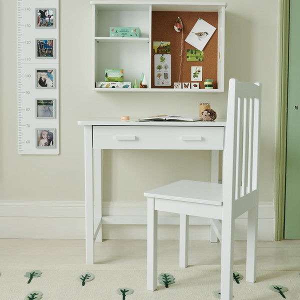 Apollo Desk with Drawers, White	