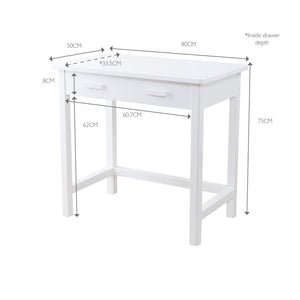 Apollo Desk with Drawers, White