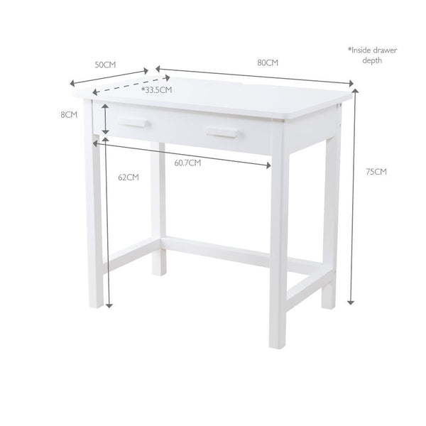 Apollo Desk with Drawers, White