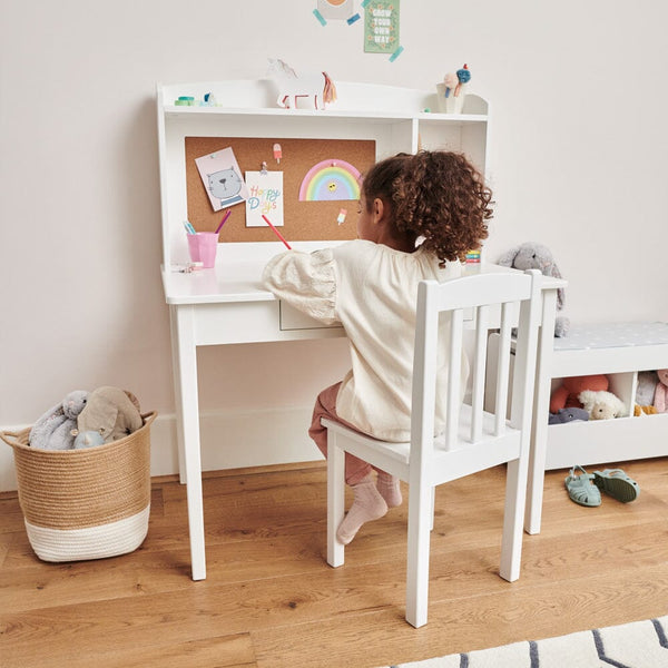 Junior Whittington Wooden Desk Chair, White	