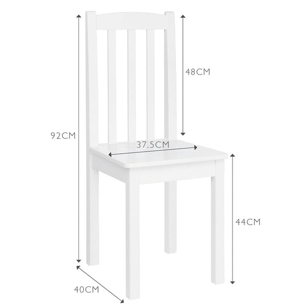 Wooden Nelson Desk Chair, White	