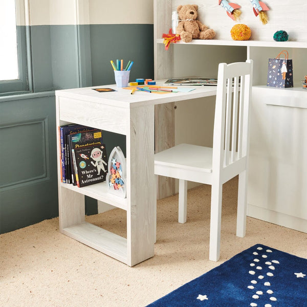 Wooden Nelson Desk Chair, White	