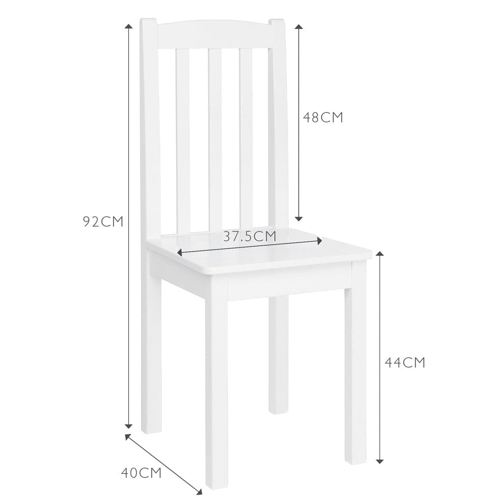 Wooden Nelson Desk Chair, White