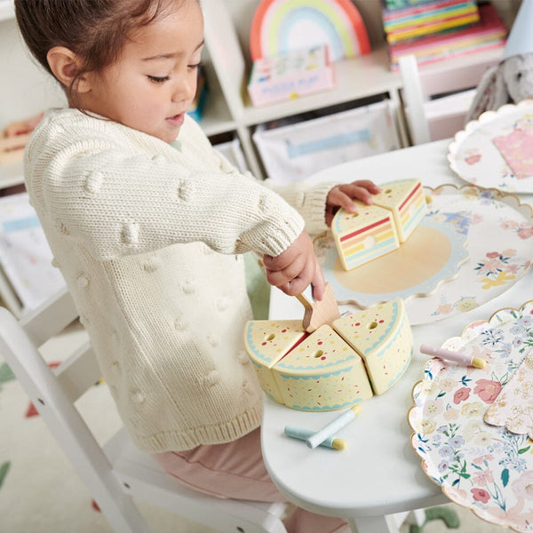 Wooden Rainbow Birthday Cake