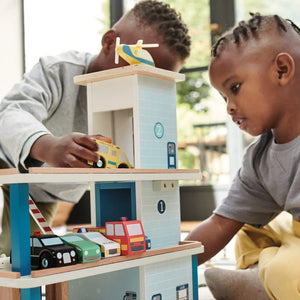 Wooden Toy Garage with Track