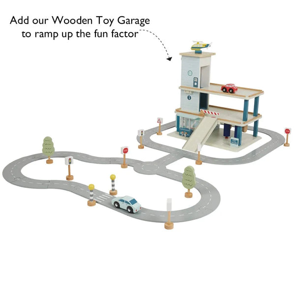 Wooden Road Track with Accessories