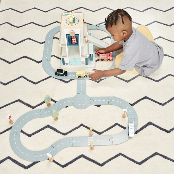 Wooden Road Track with Accessories	