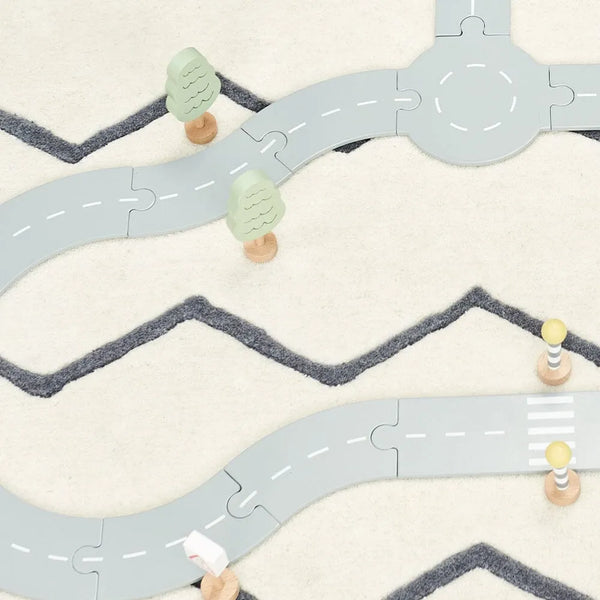Wooden Road Track with Accessories	