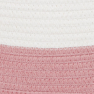 Rope Storage Basket, Ivory & Rose Pink	