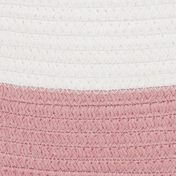 Rope Storage Basket, Ivory & Rose Pink	