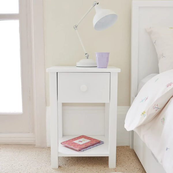 Lulworth Bedside Table, White	