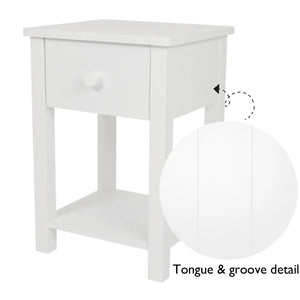 Lulworth Bedside Table, White
