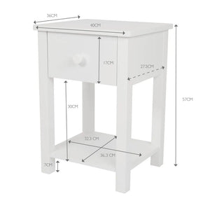Lulworth Bedside Table, White	