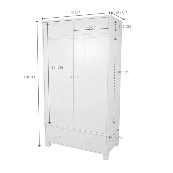 Lulworth Wardrobe, White	