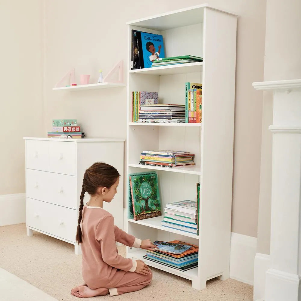 Crompton Tall Bookcase in White	