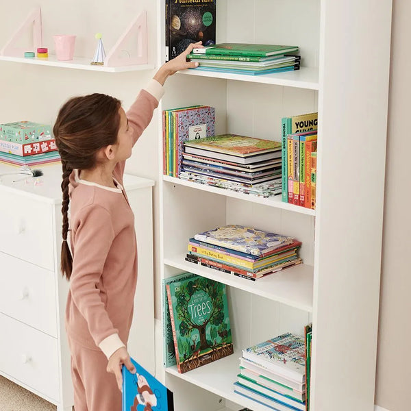 Crompton Tall Bookcase in White	