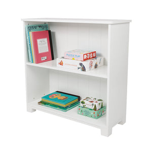 Crompton low bookcase with books	