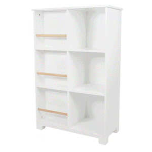 Different compartments of Wonderland Bookcase