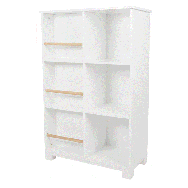 Different compartments of Wonderland Bookcase