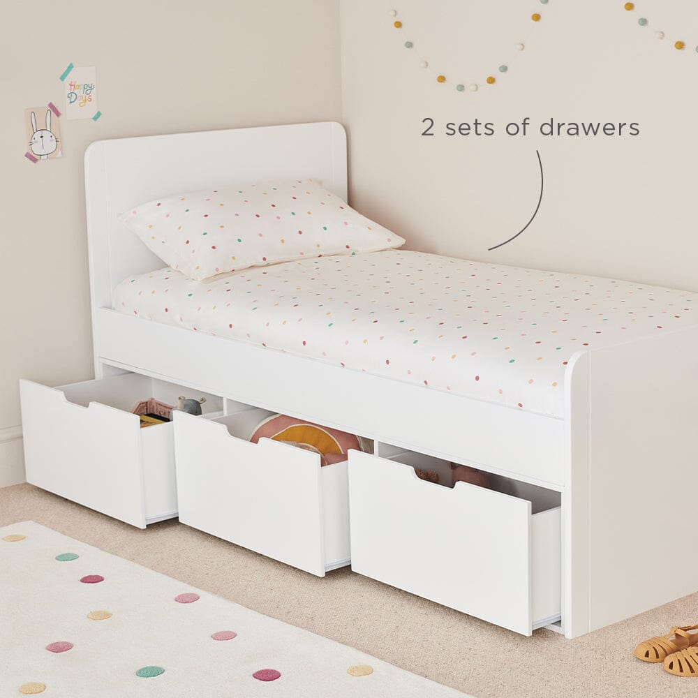 Stowaway Single Storage Bed, 6 Drawer	