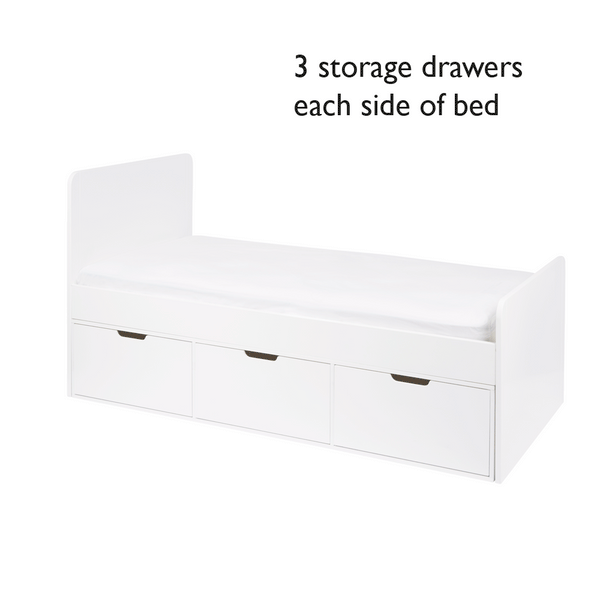 Stowaway Single Storage Bed, 6 Drawer	