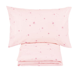 Pink Scattered Stars Bedding Set, Single