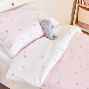 Pink Scattered Stars Bedding Set, Single