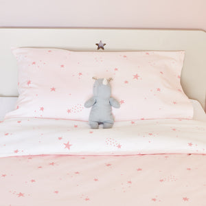 Pink Scattered Stars Bedding Set, Single