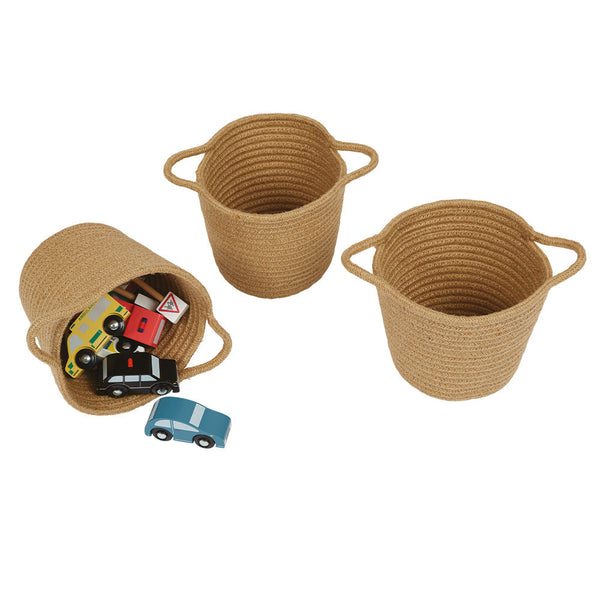Mini Rope Storage Baskets, Natural (Set of 3)	