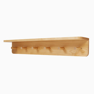 Wooden Peg Rail with Shelf, Natural