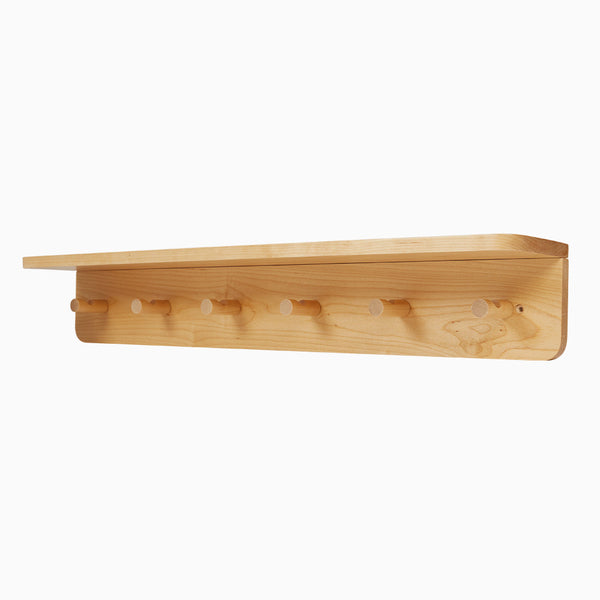 Wooden Peg Rail with Shelf, Natural