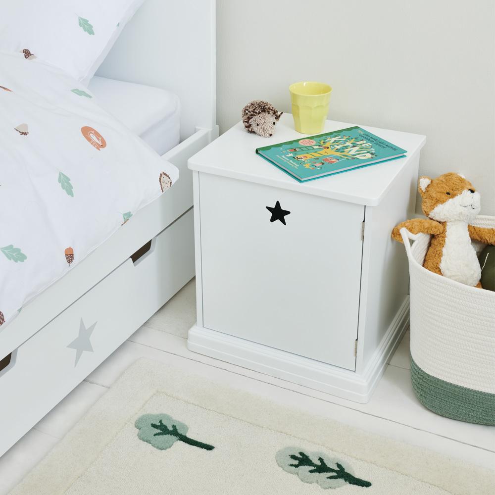 Star Bright Bedside Table, Bright White	